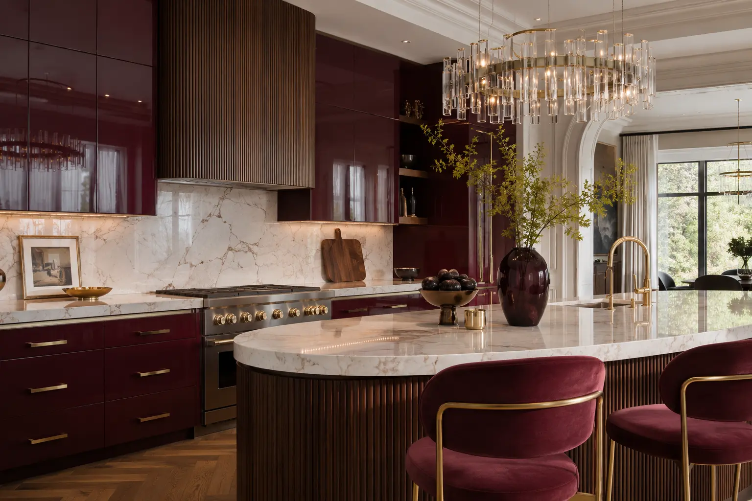 Modern glam luxury kitchen Bangalore